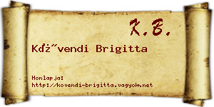 Kövendi Brigitta névjegykártya
