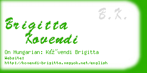 brigitta kovendi business card